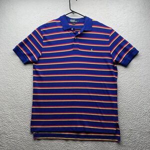 Polo Ralph Lauren Shirt Mens Large L Blue Pink Yellow Stripe Y2K Retro Preppy